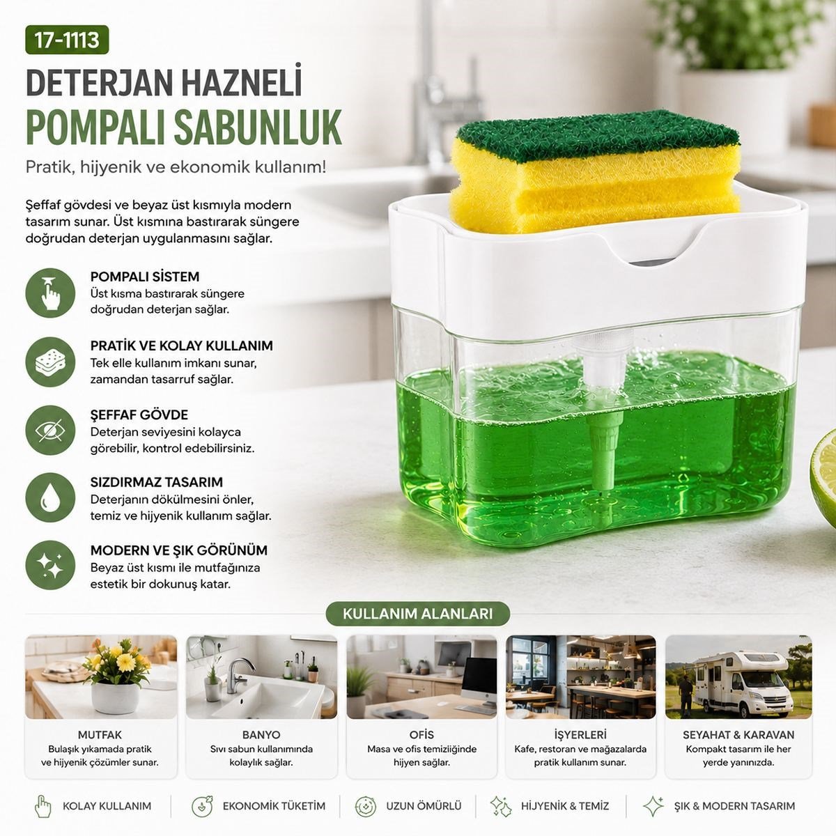 Pompalı Süngermatik Deterjan Hazneli