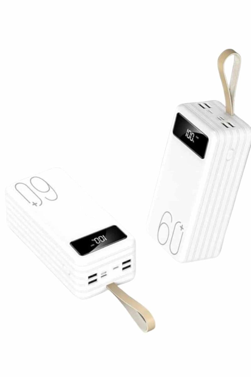 Powerbank 60.000 Mah Taşınabilir Şarj Hızlı El Fenerli Dijital Göstergeli Yeni Nesil