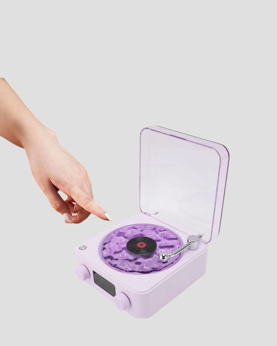Projektör Işıklı Retro Hoparlör Bluetooth Aux Usb Hafıza Kartlı 360° Sesli Şarjlı