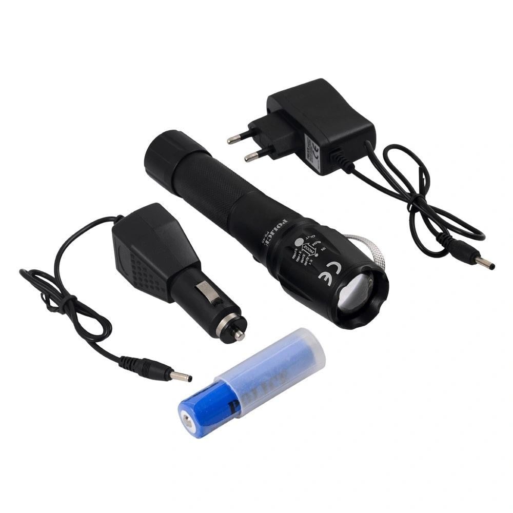 Ps-46 Xml-t6 Led El Feneri İle 500 Metreye Kadar Aydınlatma Sağlayın 5 Modlu Çalışma, 18650 Pil Ve Kalem Pil Desteği, Araç Ve Duvar Şarj Cihazıyla Eksiksiz Set. Hemen İnceleyin