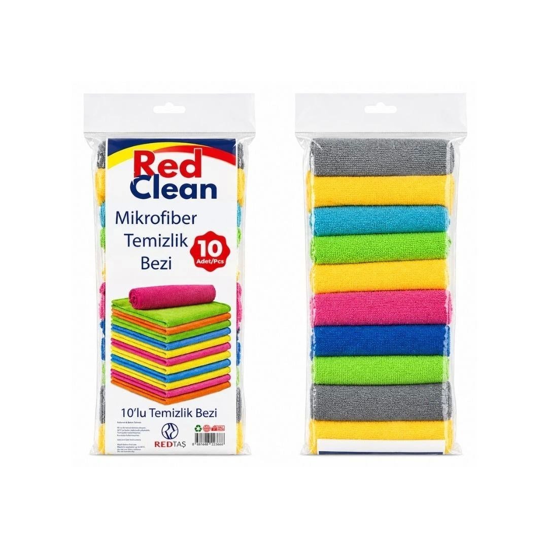 Red Clean 10'li Mikrofiber Temizlik Bezi