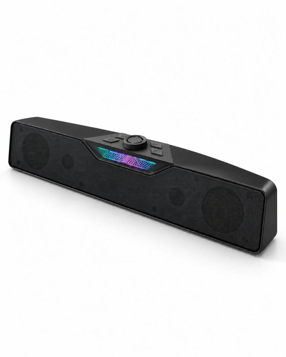 Rgb Işıklı Bluetooth 5.4 Masaüstü Soundbar Hoparlör Usb Destekli Siyah