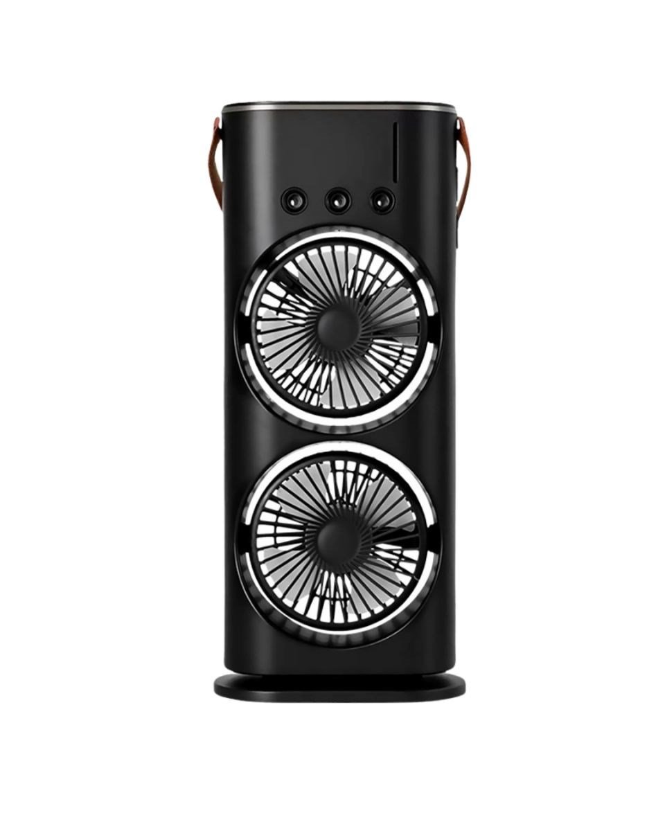 Rgb Işıklı Spreyli Masa Fanı Çift Motorlu Güçlü Üflemeli Taşınabilir Fan