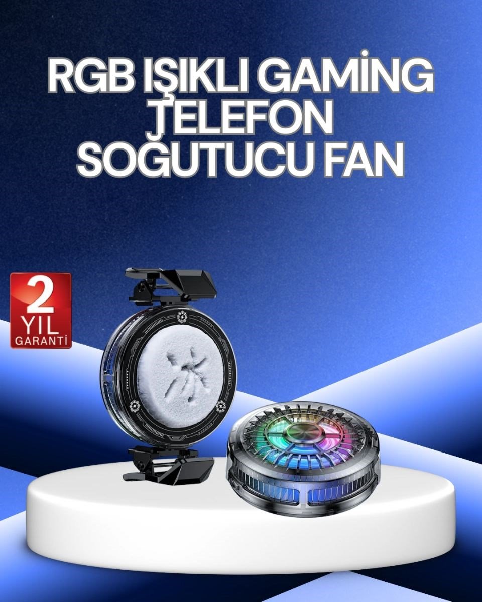 Rgb Işıklı Telefon Soğutucu Fan  Cooler Süper Hızlı Soğutma