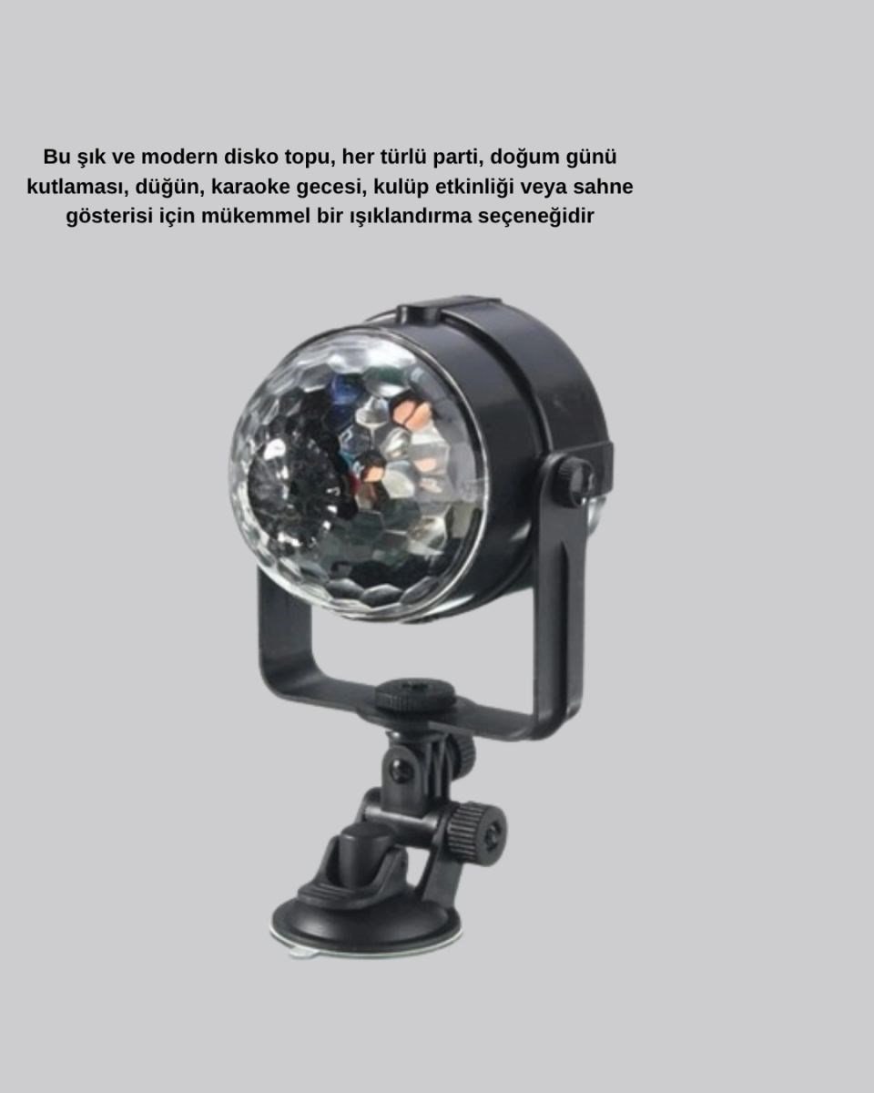 Ritme Duyarlı Led Disko Topu – Renkli Işık Gösterili Parti Lambası