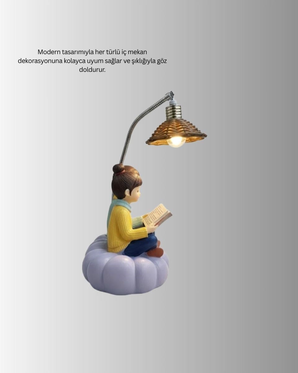 Romantik Çift Temalı Dekoratif Masa Lambası Yumuşak Led Işık