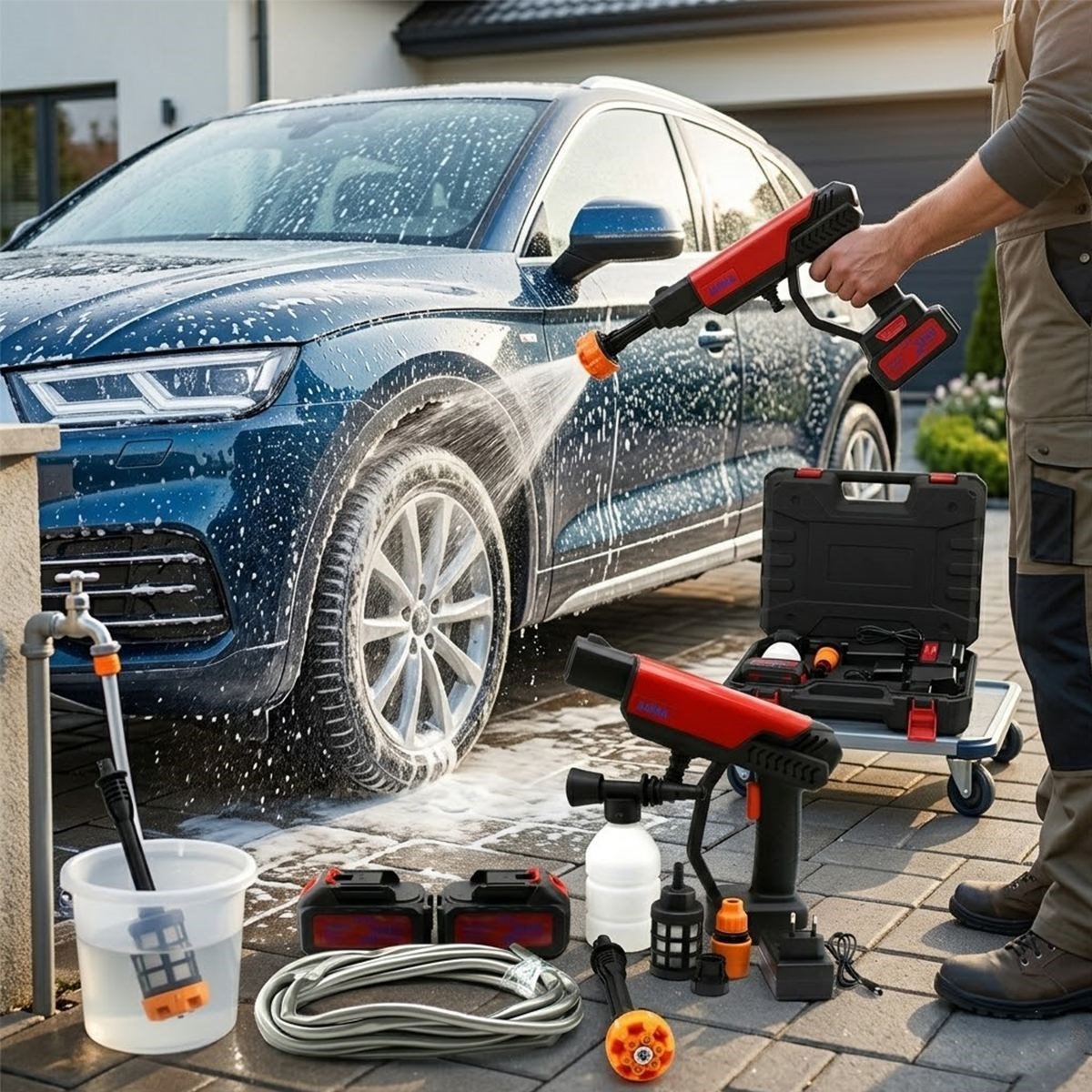 Şarjlı Araç Yıkama Makinesi 135W 19000RPM 21V 12000mAh
