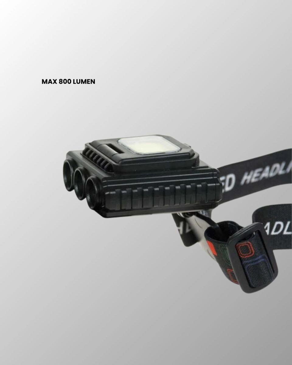 Şarjlı Led Kafa Lambası 800 Lumen Cob Xpe Ayarlanabilir Başlıklı