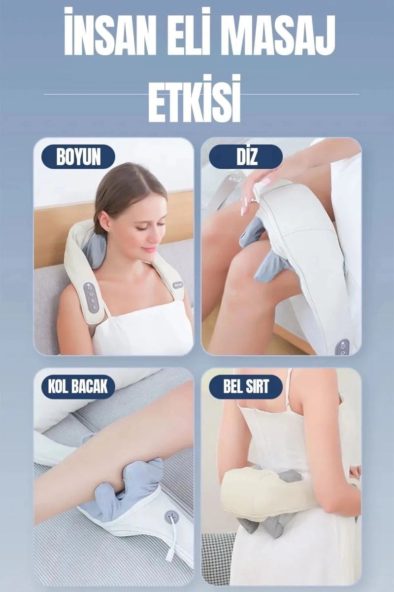 Şarjlı Ovmalı Isıtmalı Masaj Aleti Insan Eli Yoğurma Hissi