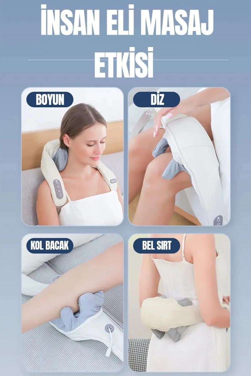 Şarjlı Ovmalı Isıtmalı Masaj Aleti Insan Eli Yoğurma Hissi