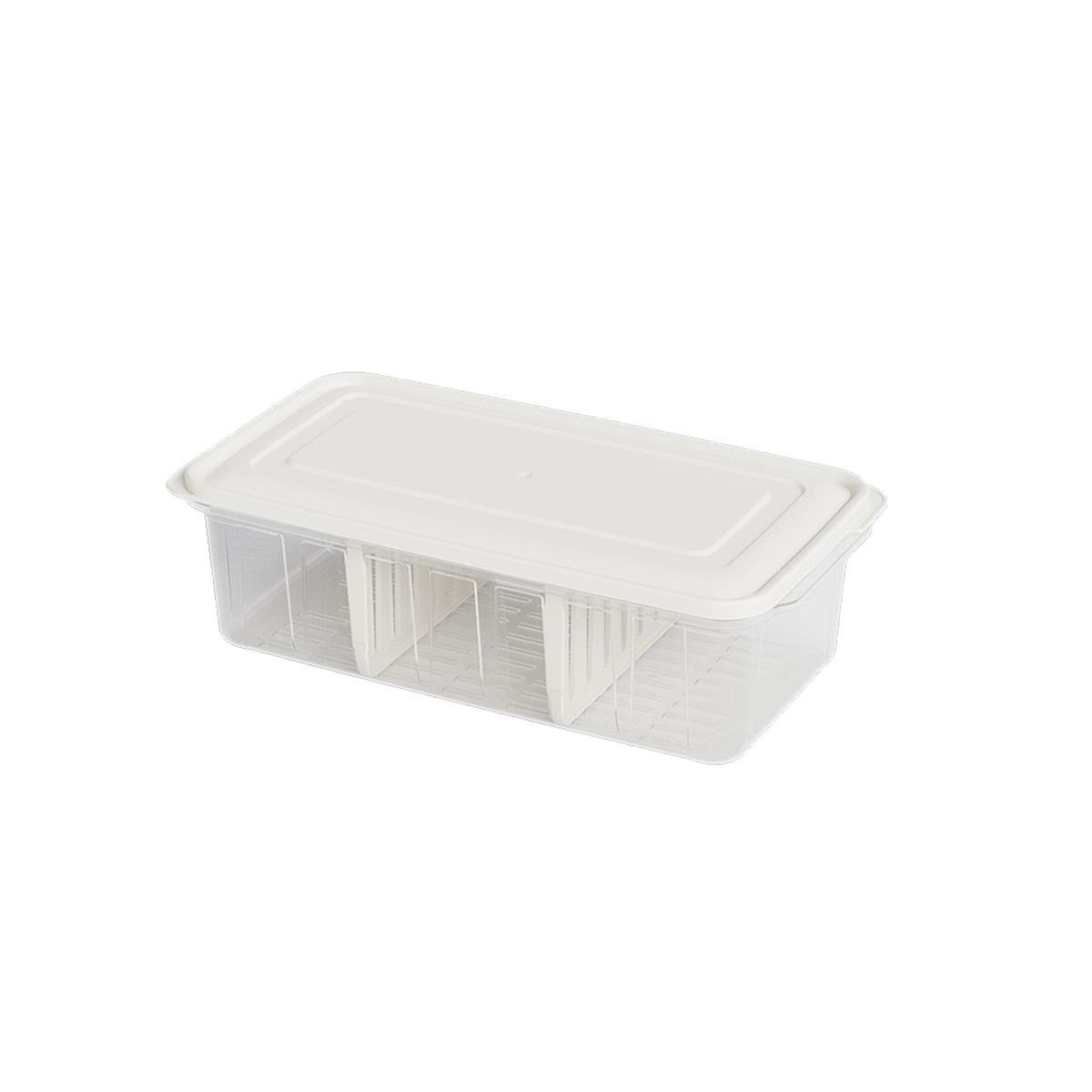 Şeffaf Plastik Buzdolabı Organizeri 6 Litre Kapaklı 3 Bölmeli
