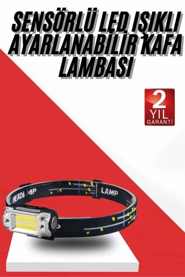 Sensörlü Kamp Lambası Ayarlanabilir Kafa Lambası Kafa Bantlı