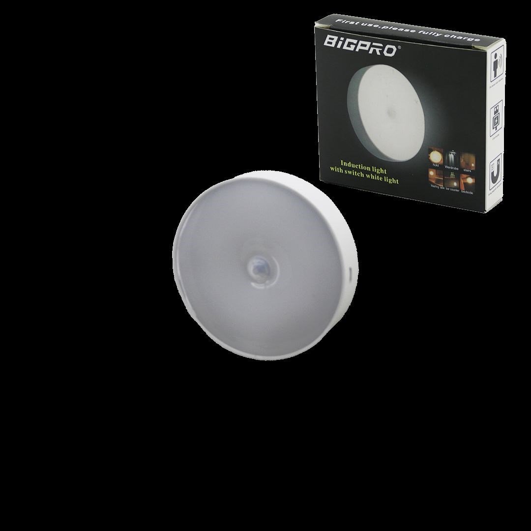 Sensörlü USB Şarjlı Beyaz LED Yuvarlak Lamba 8.3 cm