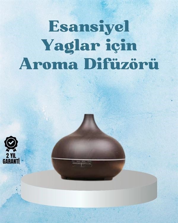 Sessiz Çalışan Aromaterapi Difüzörü – 4 Zaman Ayarlı, 7 Renkli Işık Seçeneği