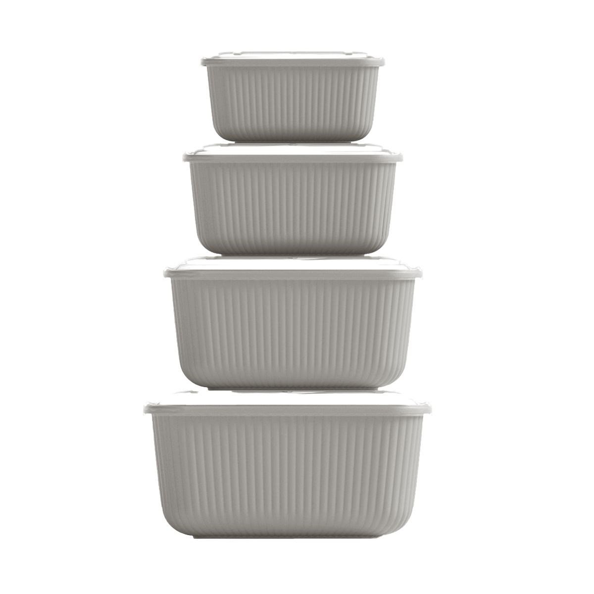 Sızdırmaz Dikdörtgen Saklama Kabı Seti (600/1100/1800/3000 ml)