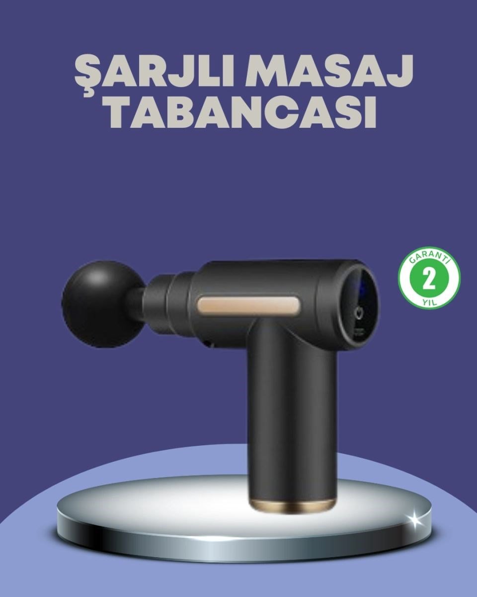 Sporcu Kas Masaj Tabancası 6 Kademe Güçlü Titreşim 4 Başlık Şarjlı Masaj Aleti