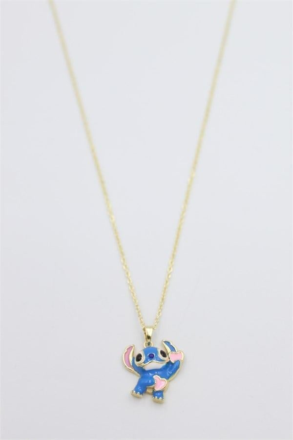 Stitch Kalpli Kolye - Altın