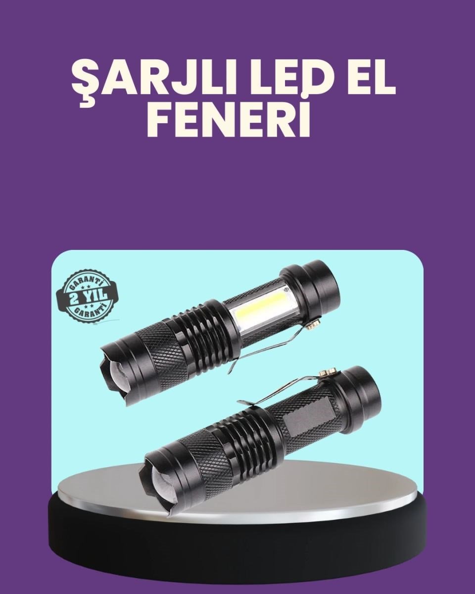 Suya Dayanıklı 4 Modlu Mini Led El Feneri