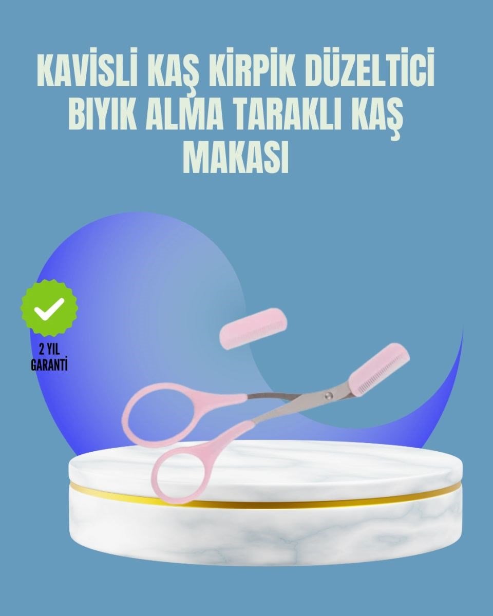 Tarak Ve Fırça Başlıklı Kaş Şekillendirme Makası