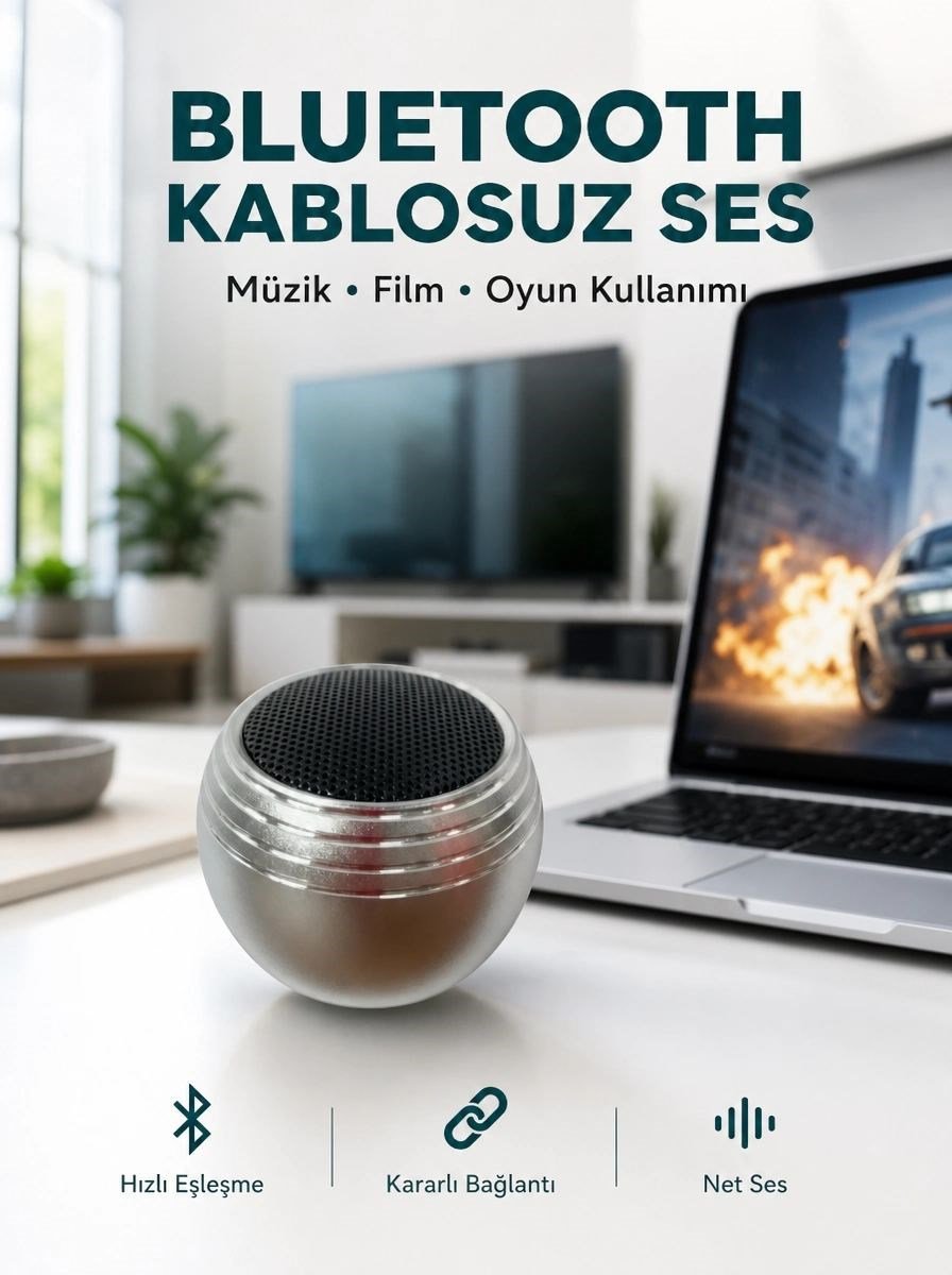 Taşınabilir Bluetooth Hoparlör Yüksek Ses Kaliteli Mini Tasarım Yeni Nesil