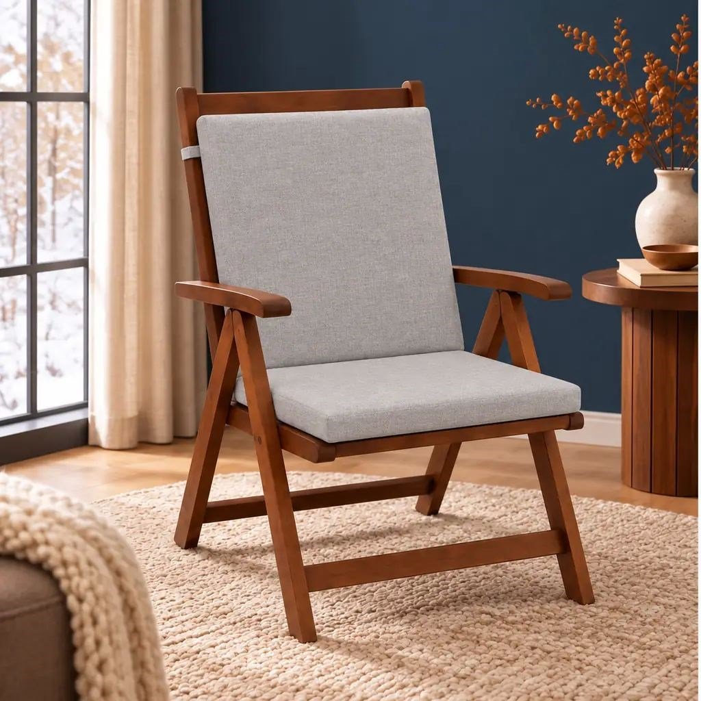 Tek Parça Sırtlıklı Sandalye Minderi · 80 × 40 × 4 cm · Gri · 80 × 40 × 4 cm