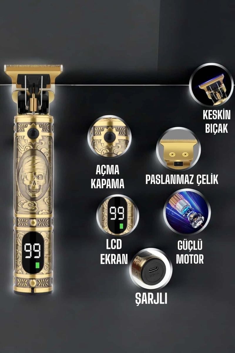 Tıraş Makinesi Çizik Tıraş Paslanmaz Çelik Uzun Ömürlü Şarjlı