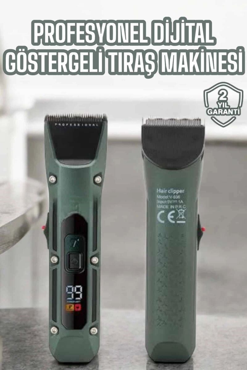 Tıraş Makinesi Dijital Göstergeli Turbo Motor Paslanmaz Çelik