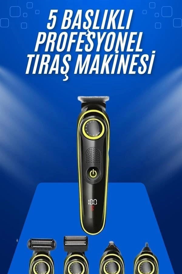 Tıraş Makinesi Şarjlı 5 Başlıklı Burun Ve Kulak Temizleme