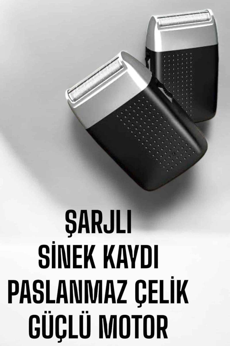 Tıraş Makinesi Sinek Kaydı Paslanmaz Çelik Taşınabilir Şarjlı