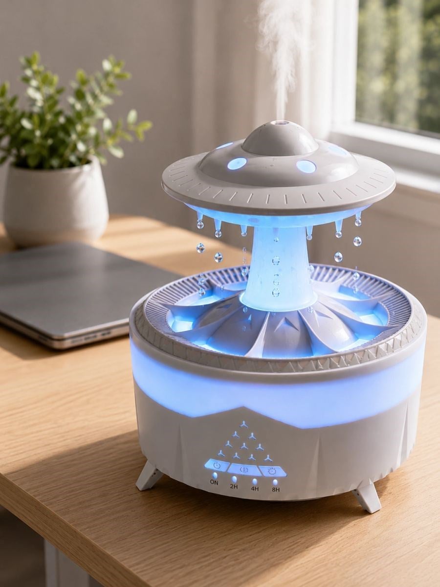 Ufo Yağmur Efektli Hava Nemlendirici 350 Ml Rgb Işıklı Uzaktan Kumandalı