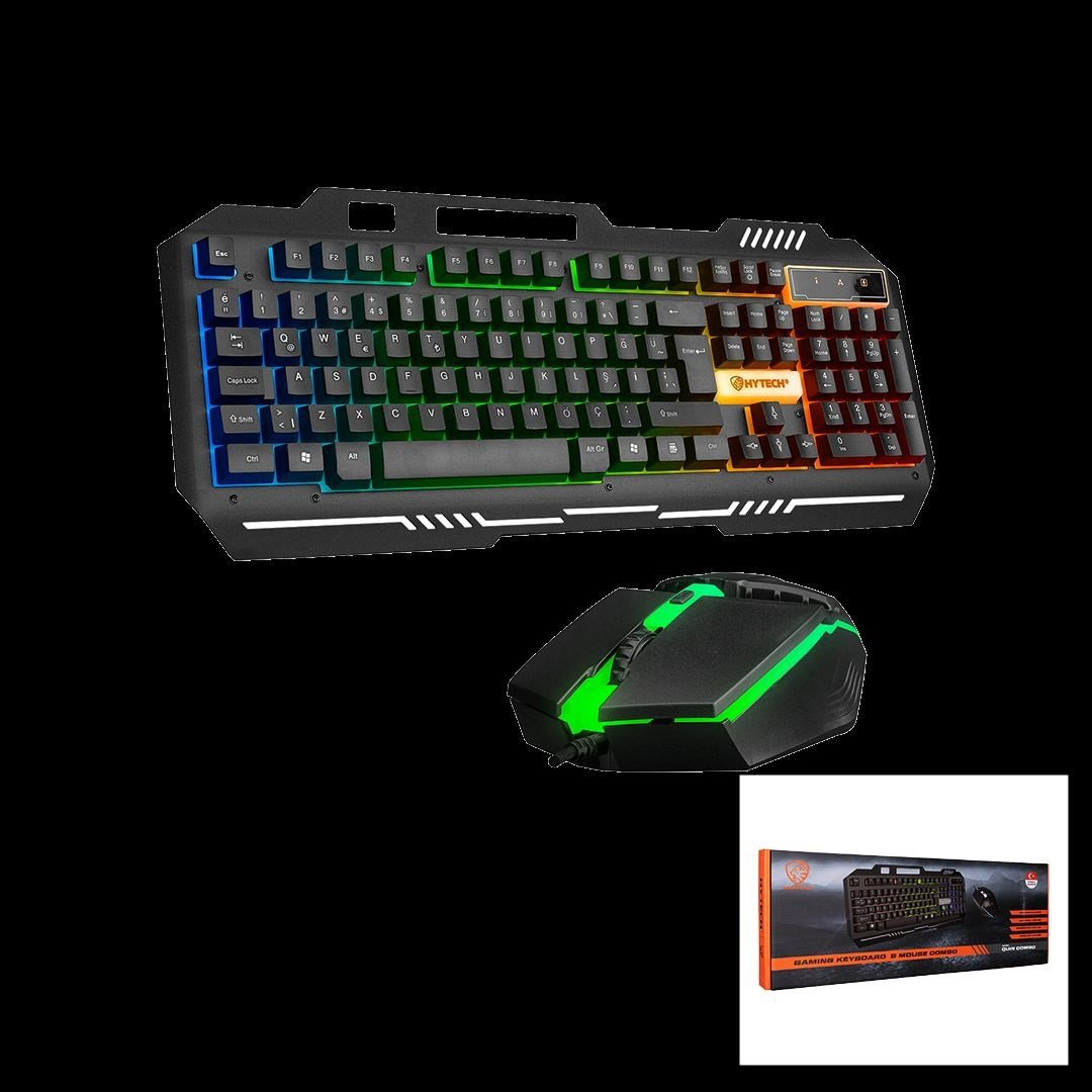 USB Kablolu RGB (Gökkuşağı) Işıklı Klavye ve Mouse Seti - 150 cm