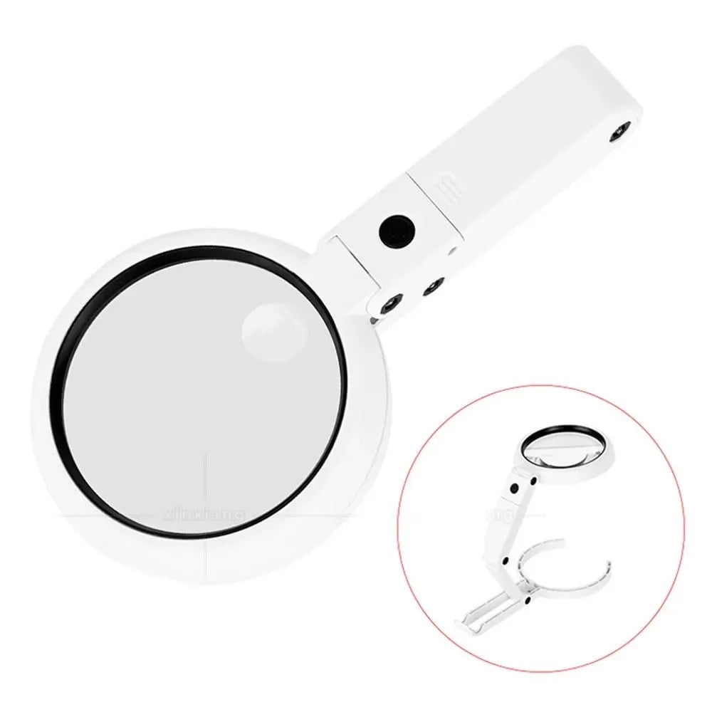 USB şarj edilebilir katlanabilir 3.5-10x büyüteç 8 LEDli masa ve eliçin taşınabilir büyüteç FS90RC