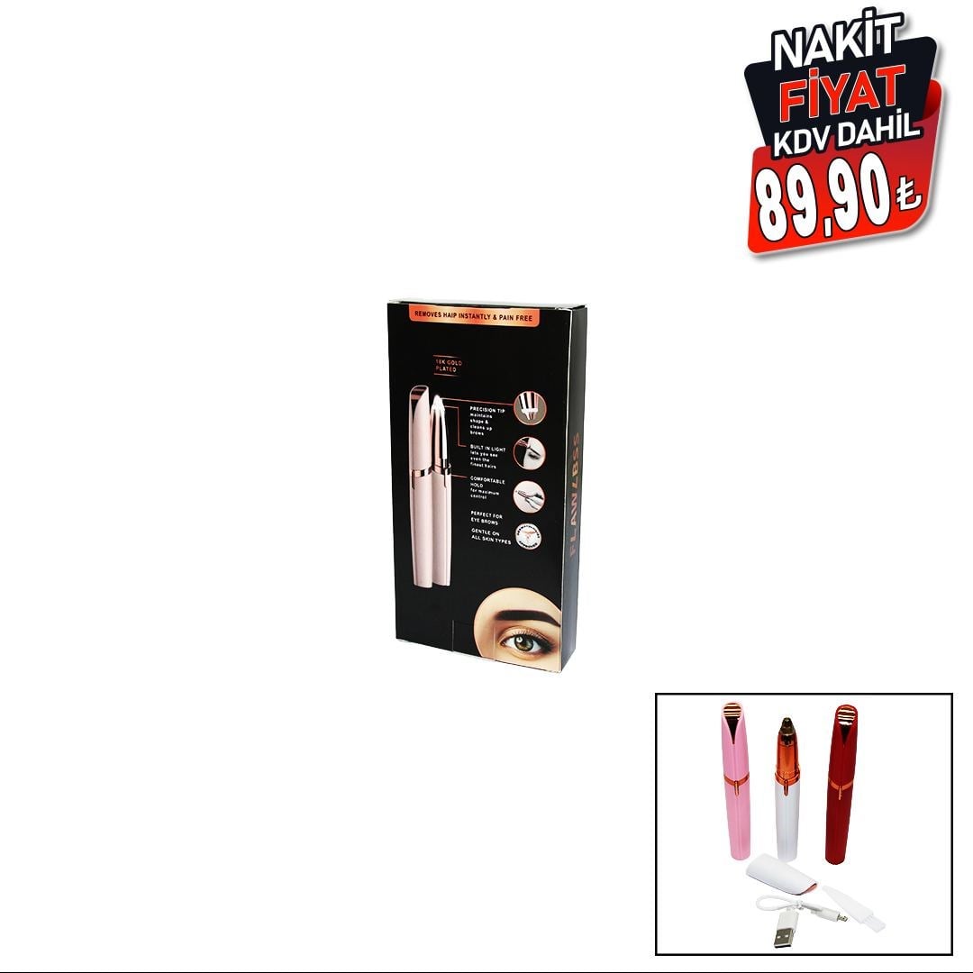 USB Şarjlı Kalem Tüy Temizleme Makinesi 18K Altın Kaplama