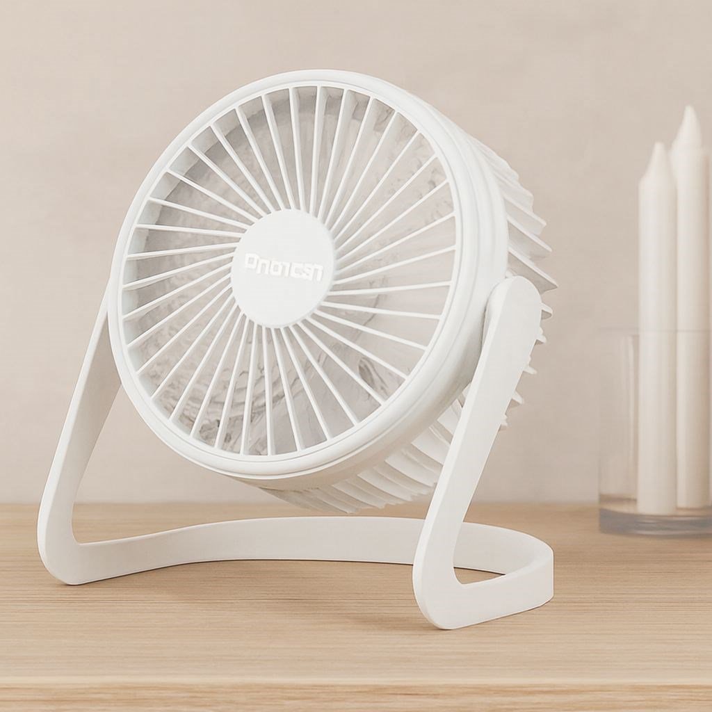 USB Şarjlı Masaüstü Fan 14.5x14.1 cm PVC Gövde
