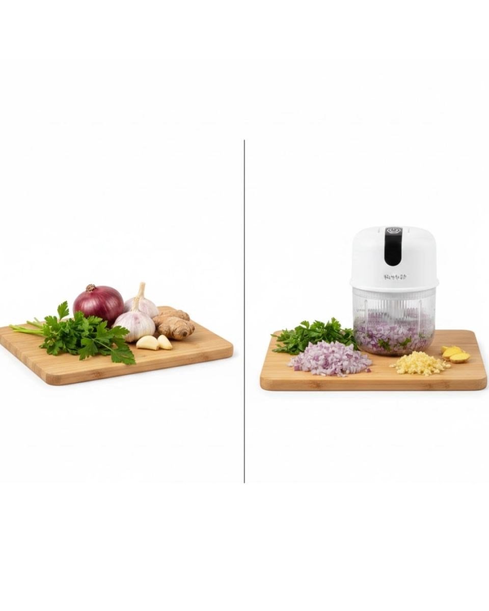 Usb Şarjlı Mini Rondo Sarımsak Soğan Zencefil