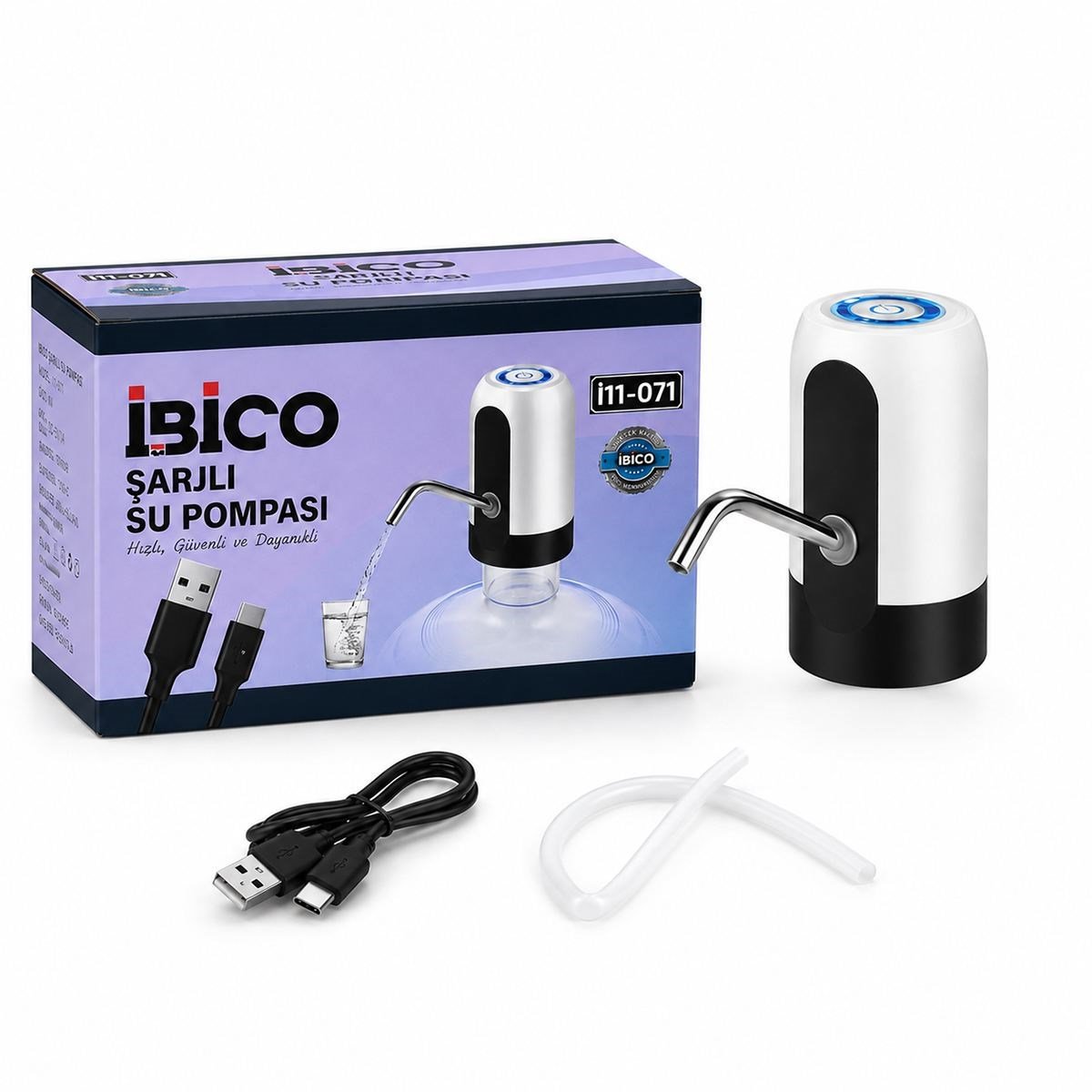 USB Şarjlı Otomatik Damacana Su Pompası 4W 800mAh