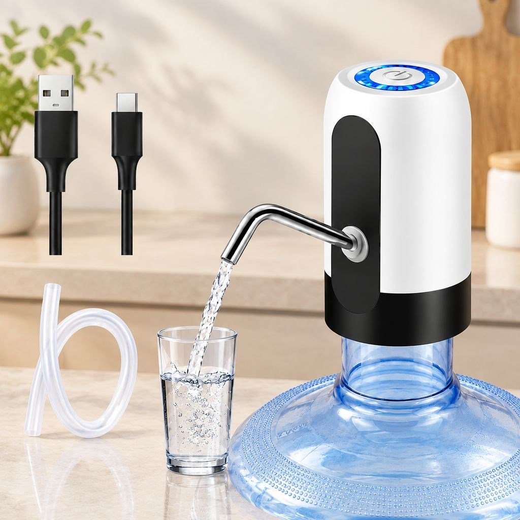 USB Şarjlı Otomatik Damacana Su Pompası 4W 800mAh