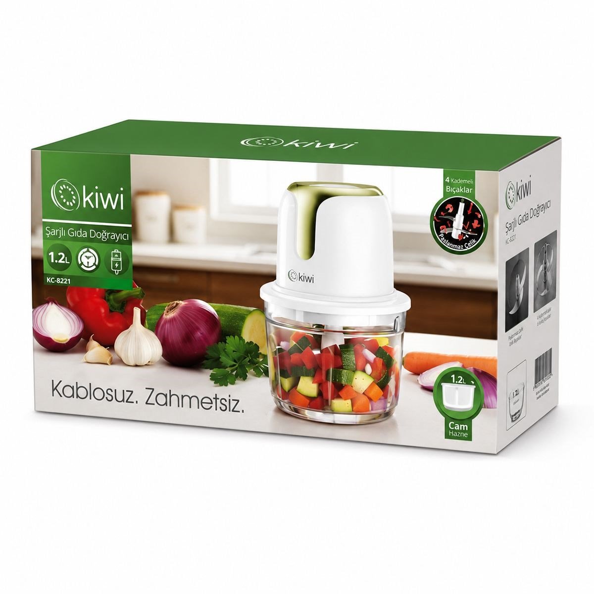 USB Type-C Şarjlı Mini Blender 3 Bıçak 1.2L