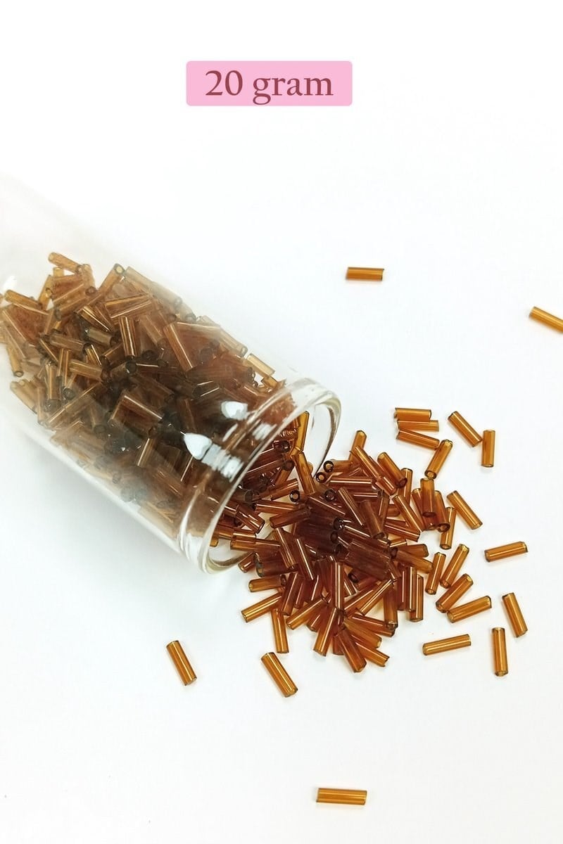 Uzun Boru Kesme Boncuk Çap 2mm Uzunluk 10 mm - 4 Renk - Toplam 80 Gram - BNC431