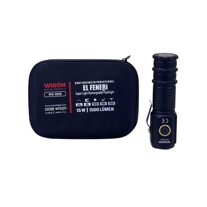 Ws-3838 1500 Lümen Mıknatıslı Usb Şarjlı El Feneri
