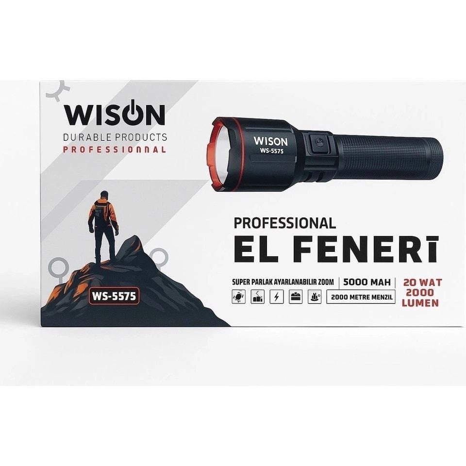 Ws-5575 Profesyonel El Feneri İle Karanlığa Meydan Okuyun 20w Güç, 2000 Lümen Parlaklık Ve 2 Km Menzil Sunan Şarjlı Fener Uygun Fiyatla .com’da.