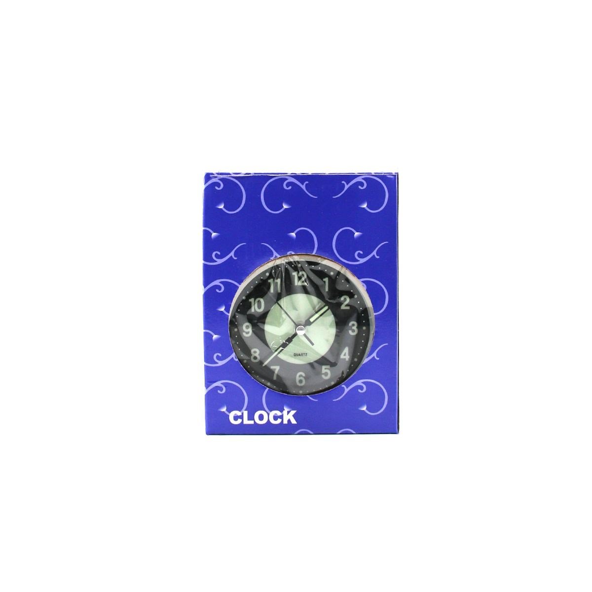 Yuvarlak Metal Çalar Saat 10 cm - Pilli Işıklı Fosforlu