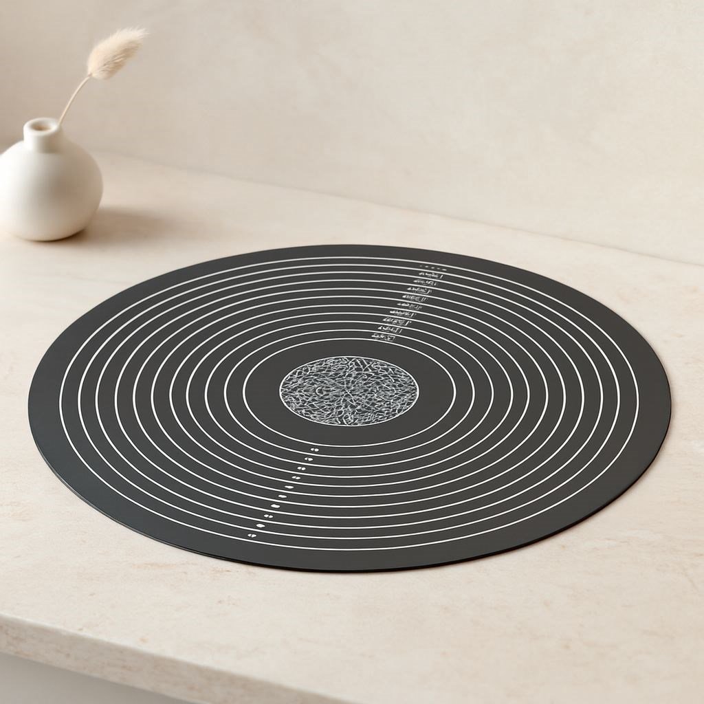 Yuvarlak Silikon Hamur Matı 45 cm - Ölçekli 190 g