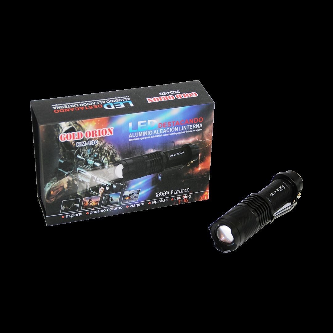 Zoomlu Şarjlı El Feneri 3000 Lumen Metal Kasa 12.5 cm