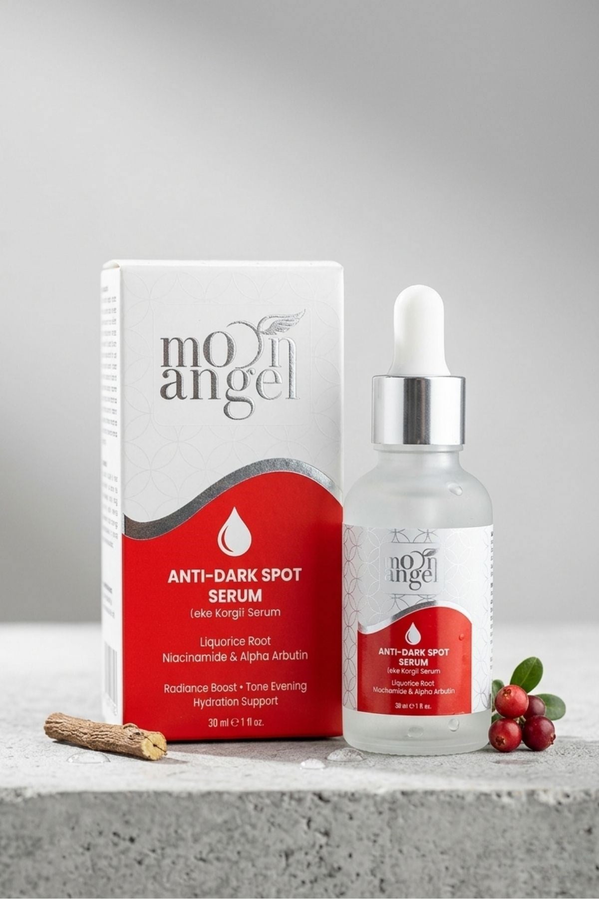 Moon Angel Anti Dark Spot Serum 30 ml Lekeli Ciltler İçin Cilt Tonu Eşitleyici Yüz Serumu (Arbutin + Niacinamide)Moon Angel