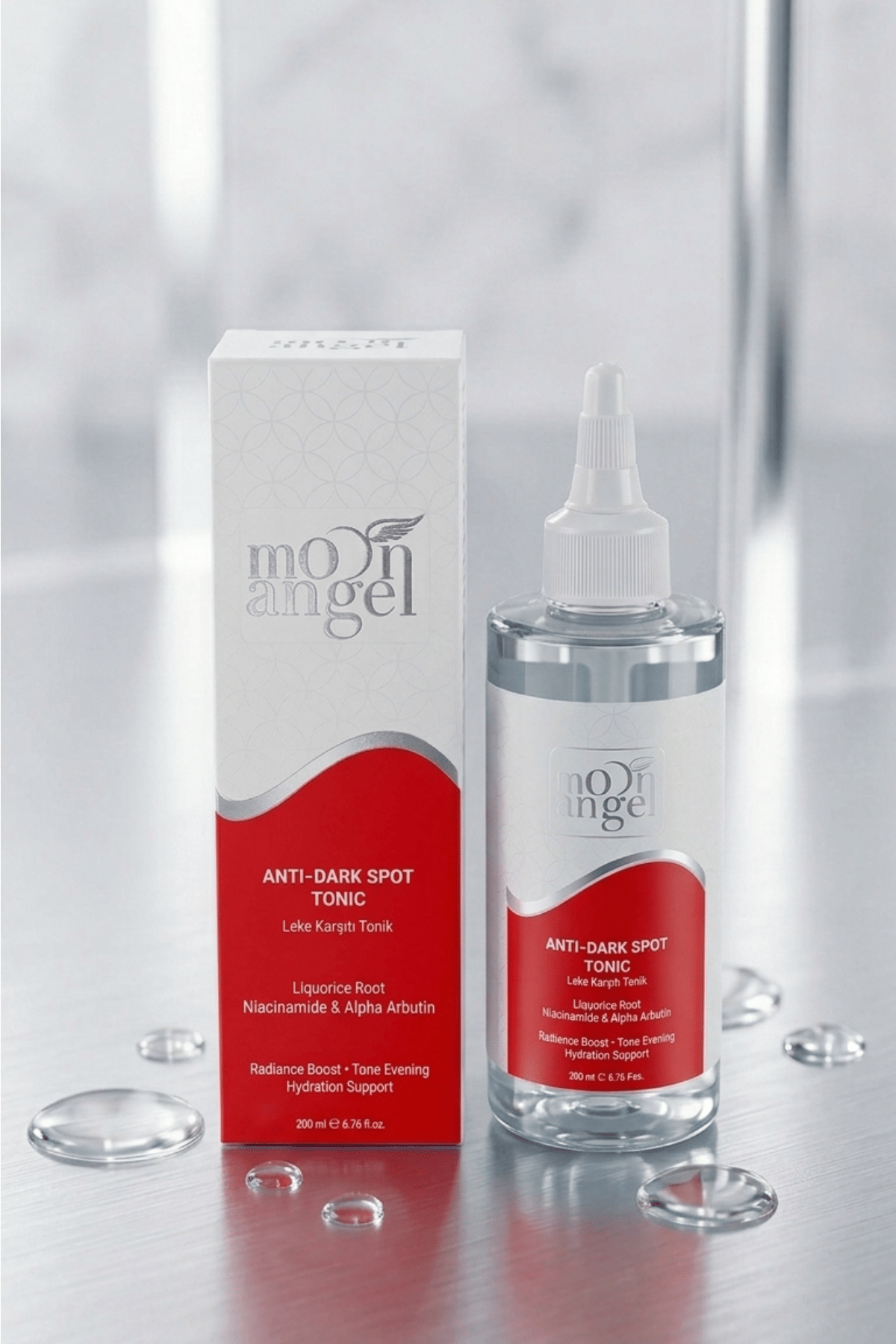 Moon Angel Anti Dark Spot Tonik 200 ml Lekeli Ciltler İçin Aydınlatıcı Yüz Toniği ( Alpha Arbutin + Niacinamide )Moon Angel