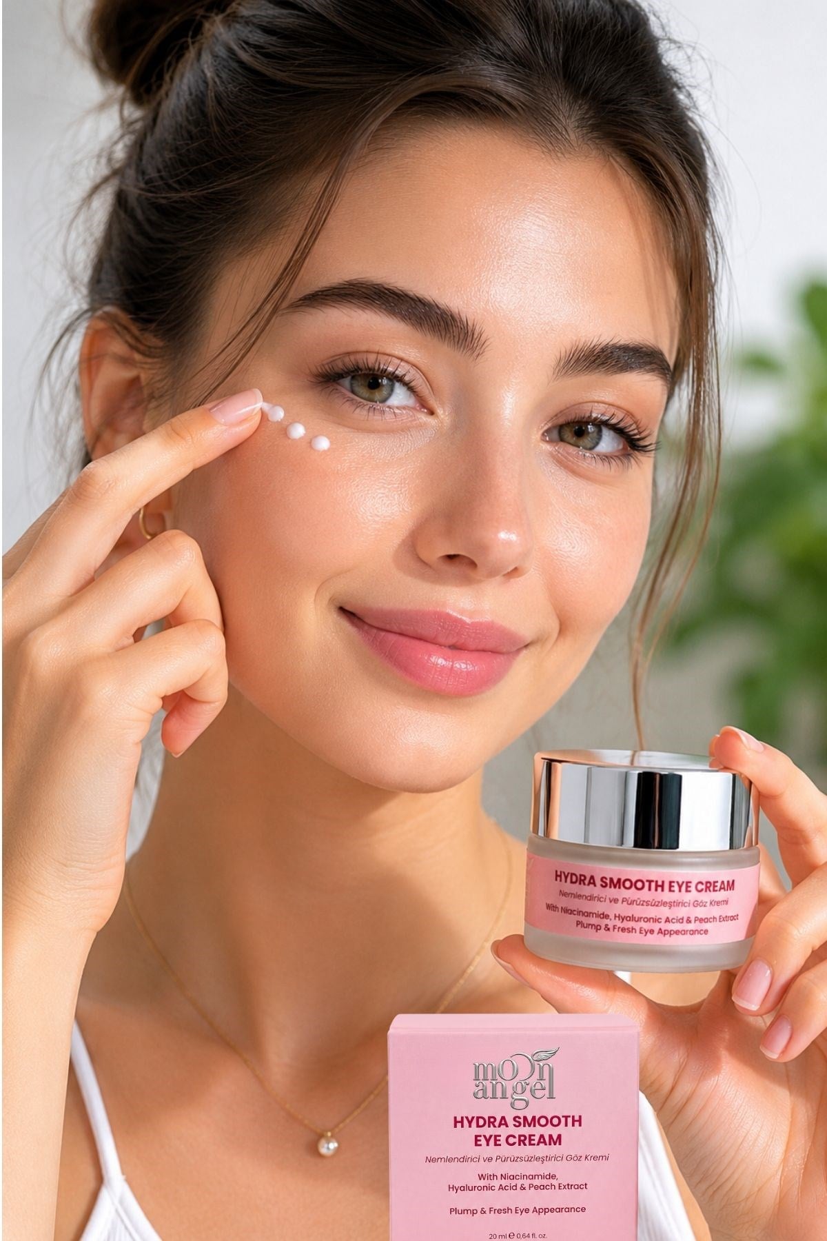 Moon Angel Hydra Smooth Eye Cream Göz Çevresi Kremi (Niacinamide, Hyaluronic Acid) Nemlendirici Göz Bakımı 20 mlMoon Angel