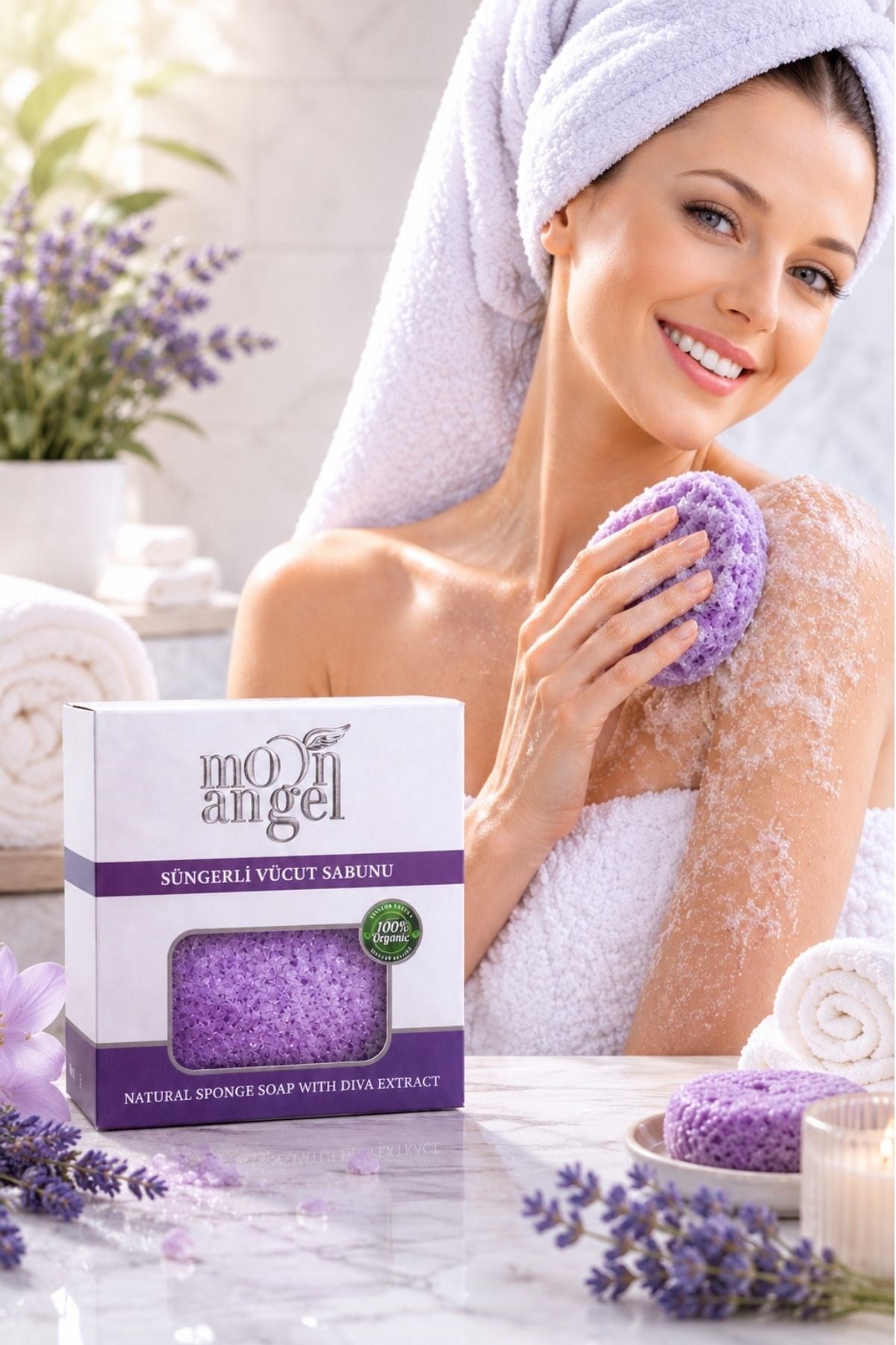 Moon Angel Süngerli Sabun Doğal Güzellik Diva Extract Vücut SabunuMoon Angel