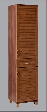 SEMBOL MOB P1085 TEK CKM İKİ KAPAKLI CAMLI PANJ DOLAP(CEVİZ)