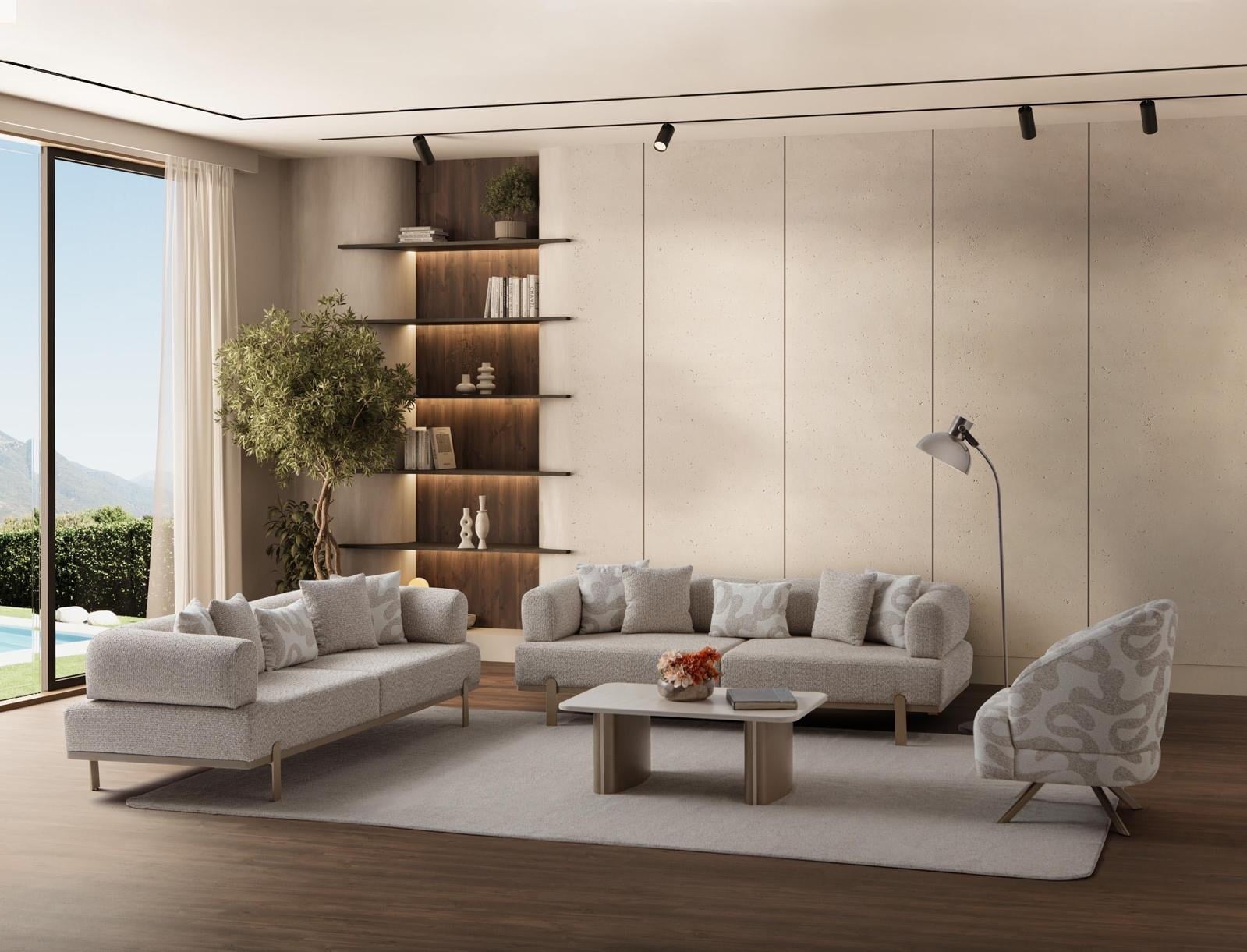 YELES SOFA KALİ KOLTUK TAKIMI(3+3+1+1)